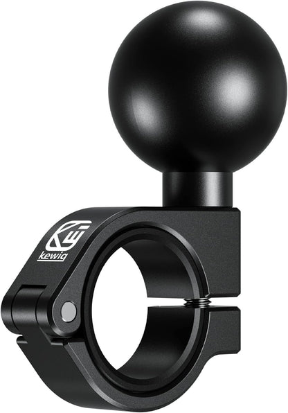 BRCOVAN 1.5'' Ball Mount, Aluminum Alloy Handlebar Clamp Base, Fit for Round Rails 0.875'' / 1'' / 1.125'' / 1.26'' in Diameter, Compatible with RAM Mounts C Size 1.5 Inches Ball Double Socket Arm