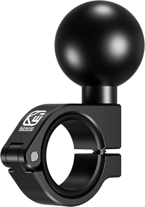 BRCOVAN 1.5'' Ball Mount, Aluminum Alloy Handlebar Clamp Base, Fit for Round Rails 0.875'' / 1'' / 1.125'' / 1.26'' in Diameter, Compatible with RAM Mounts C Size 1.5 Inches Ball Double Socket Arm