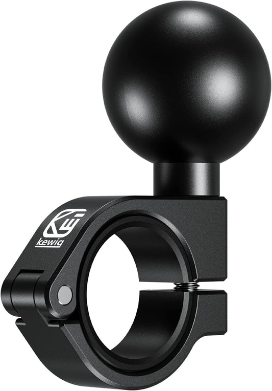 BRCOVAN 1.5'' Ball Mount, Aluminum Alloy Handlebar Clamp Base, Fit for Round Rails 0.875'' / 1'' / 1.125'' / 1.26'' in Diameter, Compatible with RAM Mounts C Size 1.5 Inches Ball Double Socket Arm