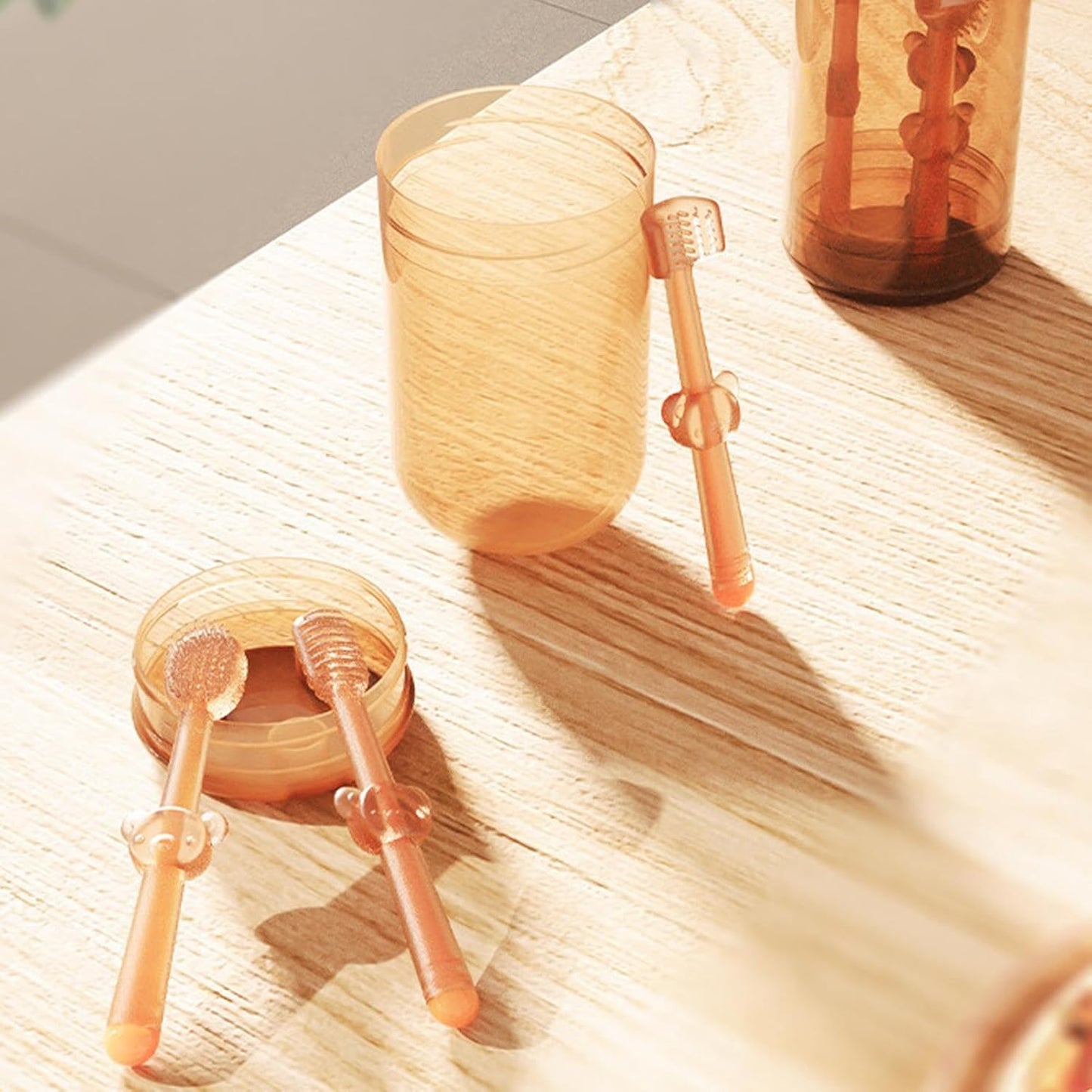 Dog Toothbrush, Pet Cleaner, Soft Bristle Brush, 3.74x2.17x2.17 inches, Complete Oral Care Set, Teeth and Tongue Hygiene Tool for Cats, Home Grooming Routine