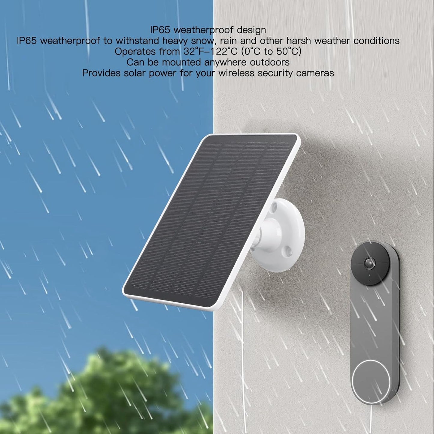 Solar Panel for Security Camera, 10W 6VPortable Solar Charger with IP65 Waterproof, for Arlo Pro 3 for Pro 4 for Arlo Pro 5S for Arlo Ultra (White)