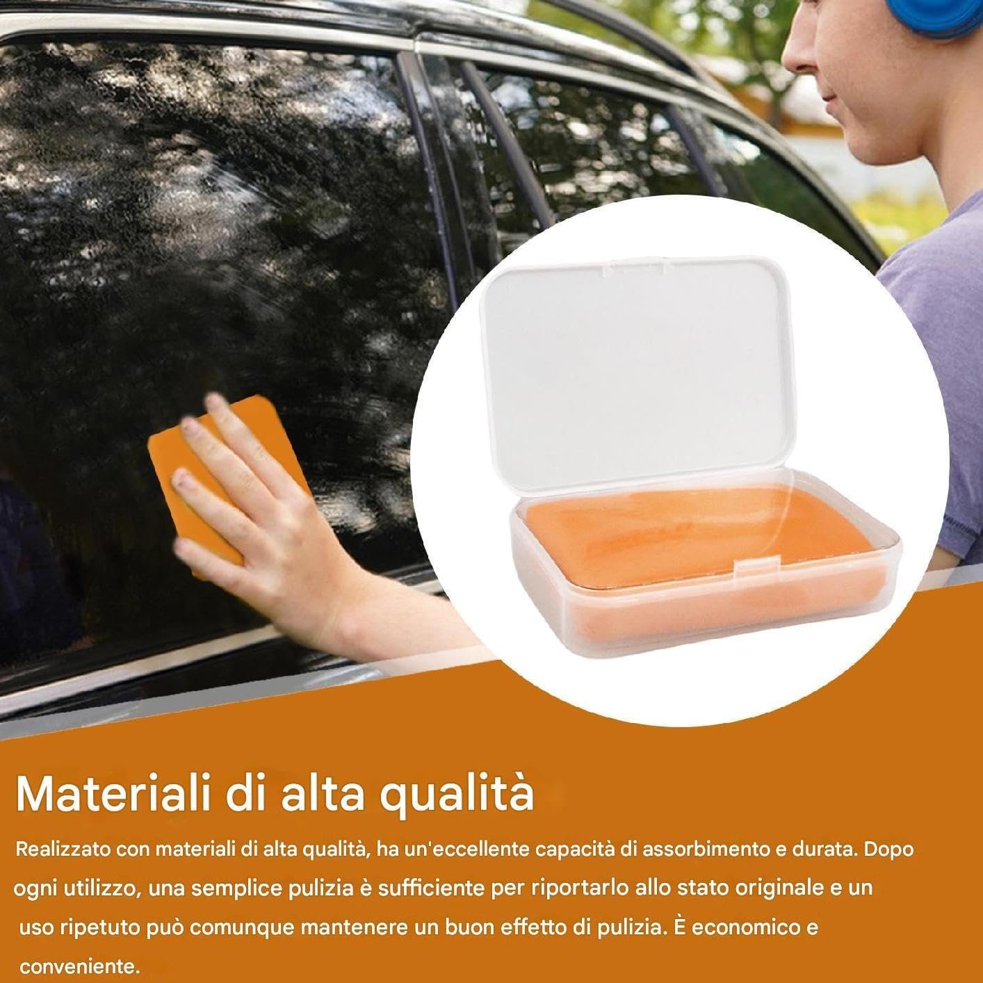 Clay Bar Scratch Remover, Car Decontamination Mud Cleaner, No-Scratch Auto Detailing Tool for Efficient Cleaning of Glass and Vehicle Body Surfaces, PP Material, 3.94x2.75x1.18in
