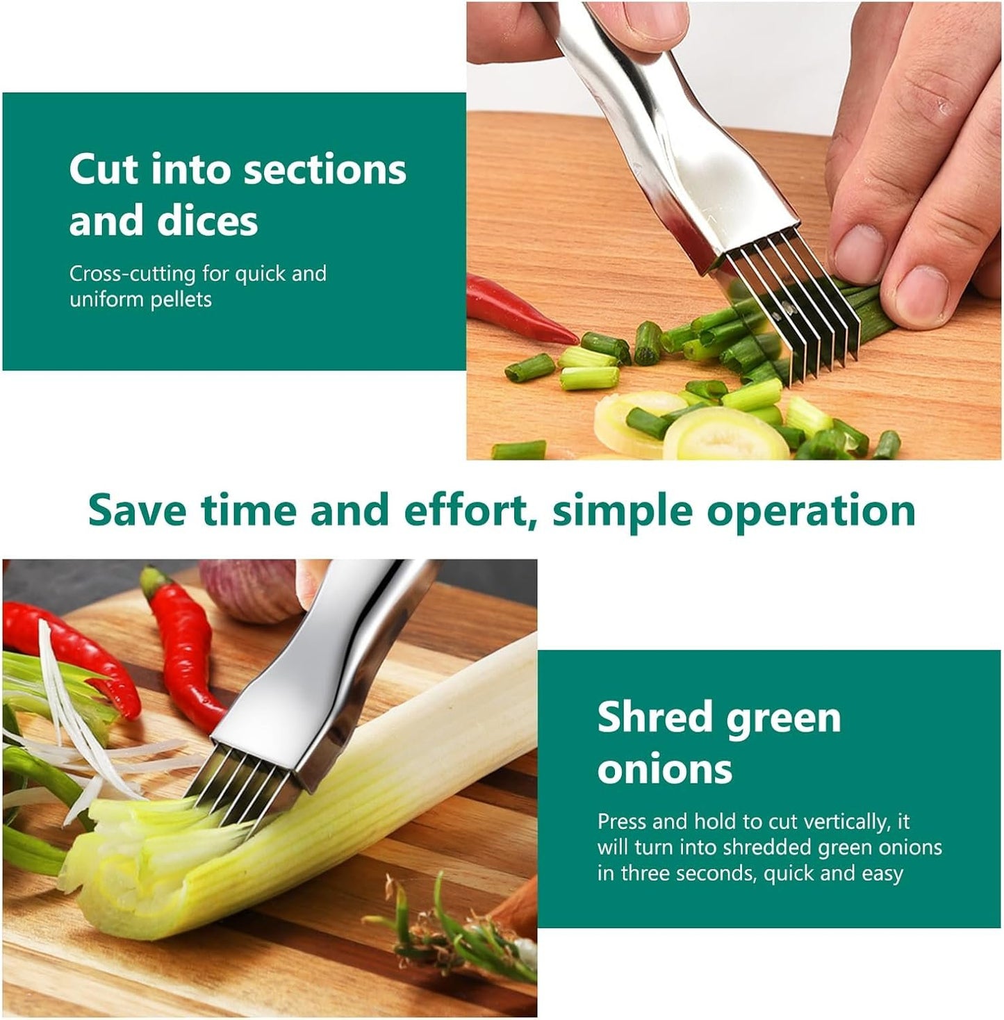 Silk Shallot Knife, Stainless Steel Onion Slicer, Vegetable Slicer, Onion Slicer, Garlic, Homemade Slicer, Multifunction Food Slicer, Kitchen Gadget