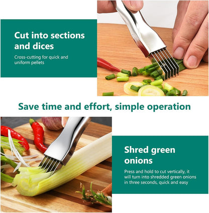 Silk Shallot Knife, Stainless Steel Onion Slicer, Vegetable Slicer, Onion Slicer, Garlic, Homemade Slicer, Multifunction Food Slicer, Kitchen Gadget
