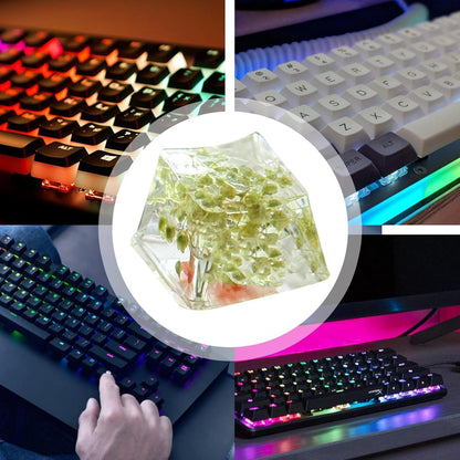 Resin Keyboard Keycaps, Gypsophila Translucent Shine-Through R4 Keycap Set, Game Keyboard Upgrade, Enhanced Typing Experience For Mechanical Keyboards, Durable Custom Keycaps