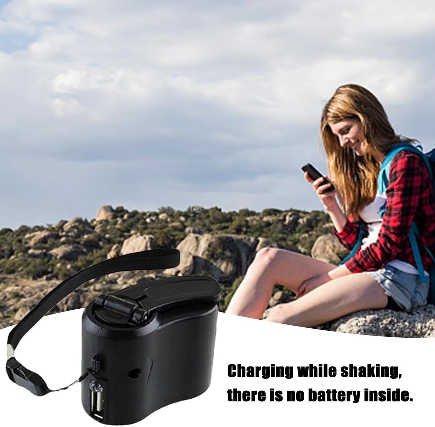 Hand Crank Generator Charger, Hand Crank Phone Charger, Outdoor Hand Crank Charger, Power Bank Fast Charging Solar Charger for Outdoor Activities, Traveling, Camping