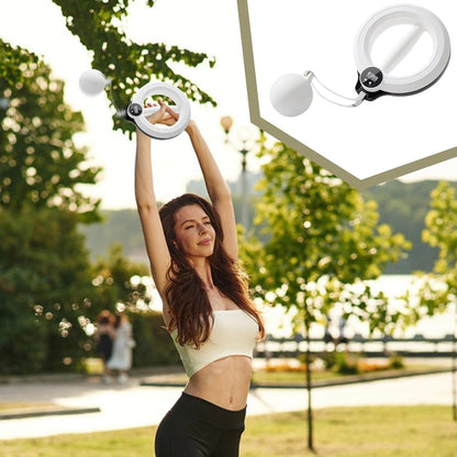 Weighted Hoop, Training Arm Strength Ring, Lightweight Portable Design Smart Waist Exercise, 360 Degree Rotating Fitness Gear for Hand Cranked Upper Body Workout, 48 x 6.3 Inch