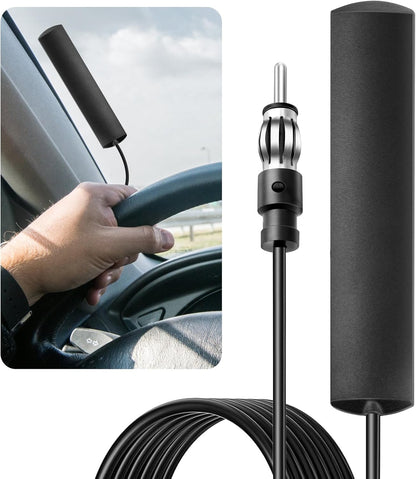 Ant-309 Universal Amplified Electronic Internal Car Radio Antenna Adapter with Adhesive Mount for Car Radio FM AM, AM 520KHz-1710KHz – Compatible with Various Brands