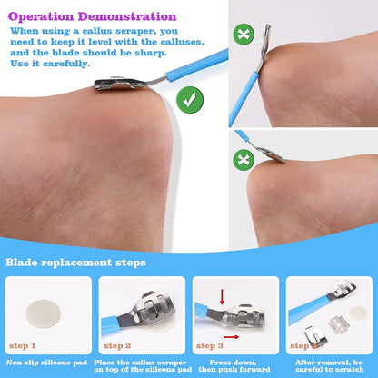 Manicure & Pedicure Kits - 23 in 1 Professional Pedicure Tools Stainless Steel Foot Care and Nail Tools Set, Foot File Foot Rasp Dead Skin Callus Remover Kit for Women Men Home Foot Care, Blue