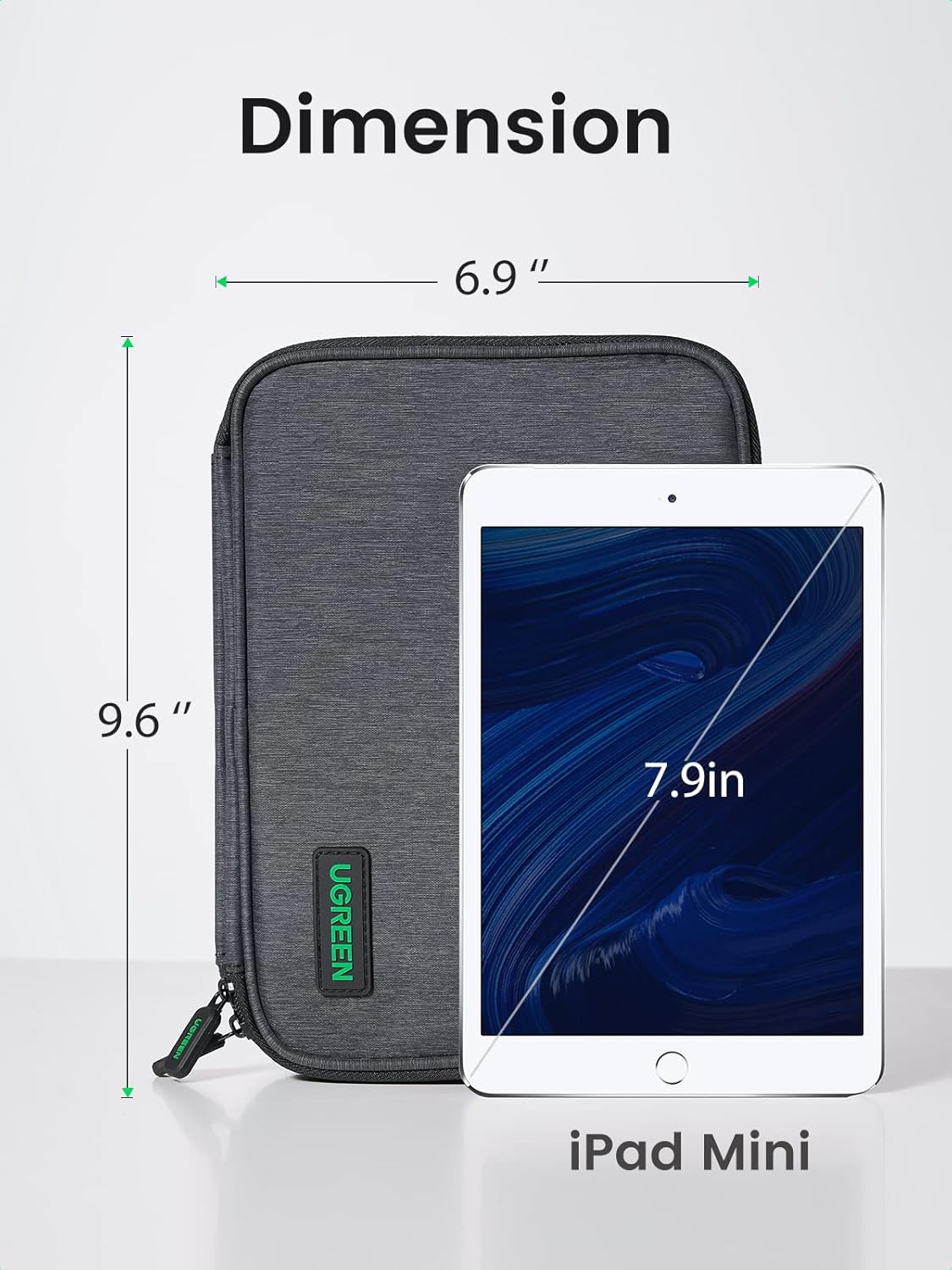 UGREEN Cable Organizer, Travel Bag Compatible with iPad Mini 5 4, Smartphone, Power Bank, Hard Disk, etc.