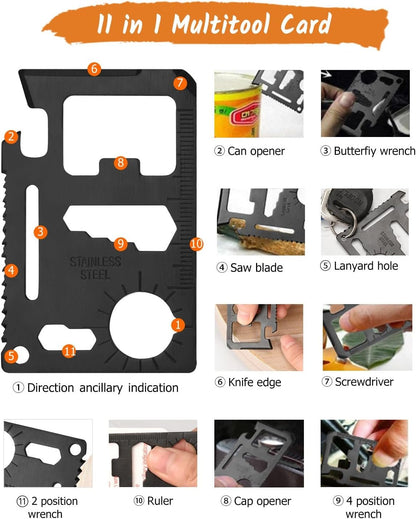 Husgw Dad Birthday Gifts, Father's Day Best Gift, 22 in 1 Multitool Pliers + 11 in 1 Multitool Card, Gifts for Men Camping Multitool Accessories, Multipurpose Tool Plier Pocket Knife Saw Screwdrivers