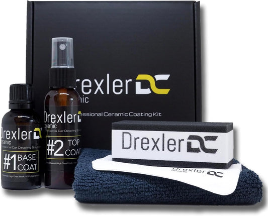 Drexler 9H Car Ceramic Coating Kit - Professional Protection, 3-5 Years of Shine, 9H Hardness, Extra Water Repellent, High Gloss Finish