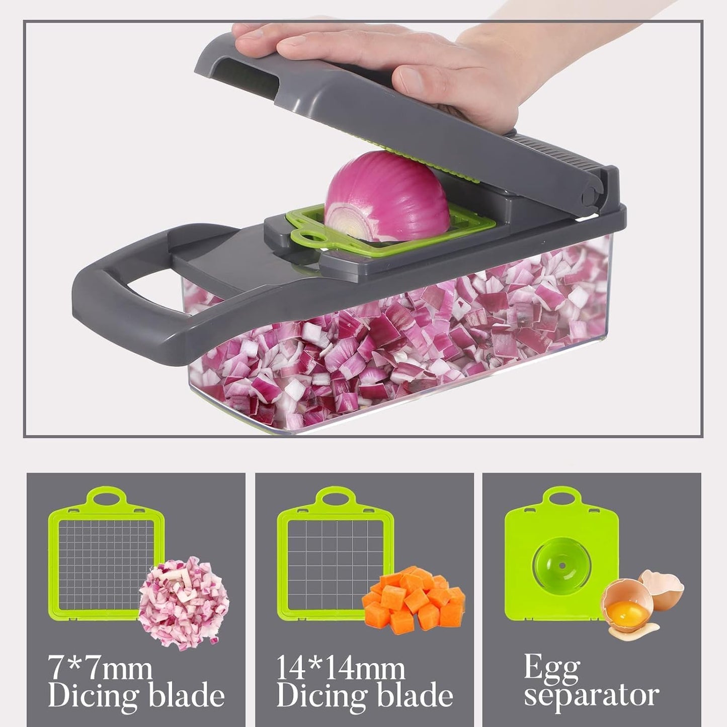 16-in-1 Vegetable Cutter Vegetable Chopper,Multifunctional Food Chopper, Kitchen Professional Vegetable Slicer Dicer Cutter, Food Chopper Accessory, Manual Hand Cooking Gadget for Kitchen Tool.