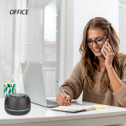 300ml Aroma Essential Oil Diffuser,8 Hours Wood Grain Cool Mist Aromatherapy Diffuser with Remote Control,USB-C Power Cable,Timer, 7 Color Light Changing Air Humidifier for Home,Office