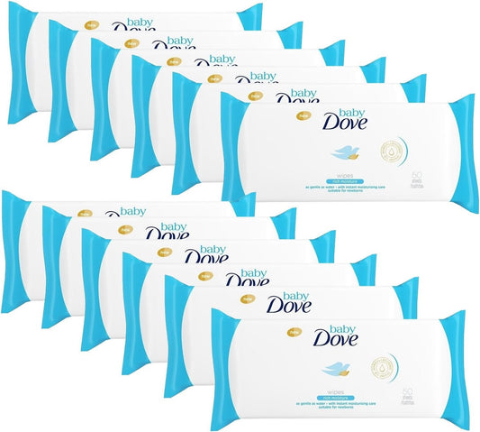 Dove Baby Wipes, Rich Moisture, 50 Count (Pack of 12)