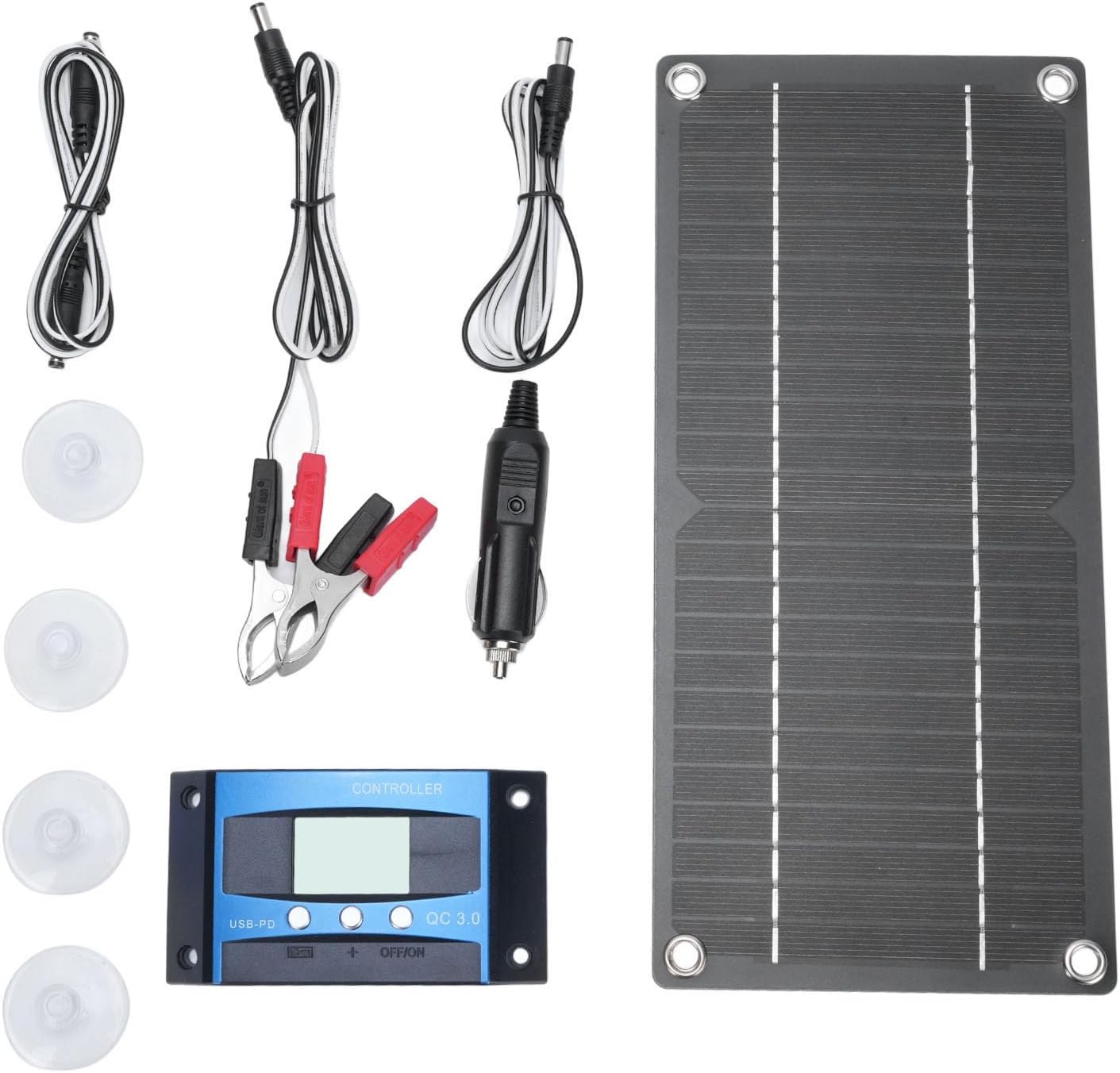 600W Solar Panel Kit, Portable Solar Panel Charger with 100A Controller, High Efficiency, Easy Install, for Boat Car RV Outdoor Travel Camping