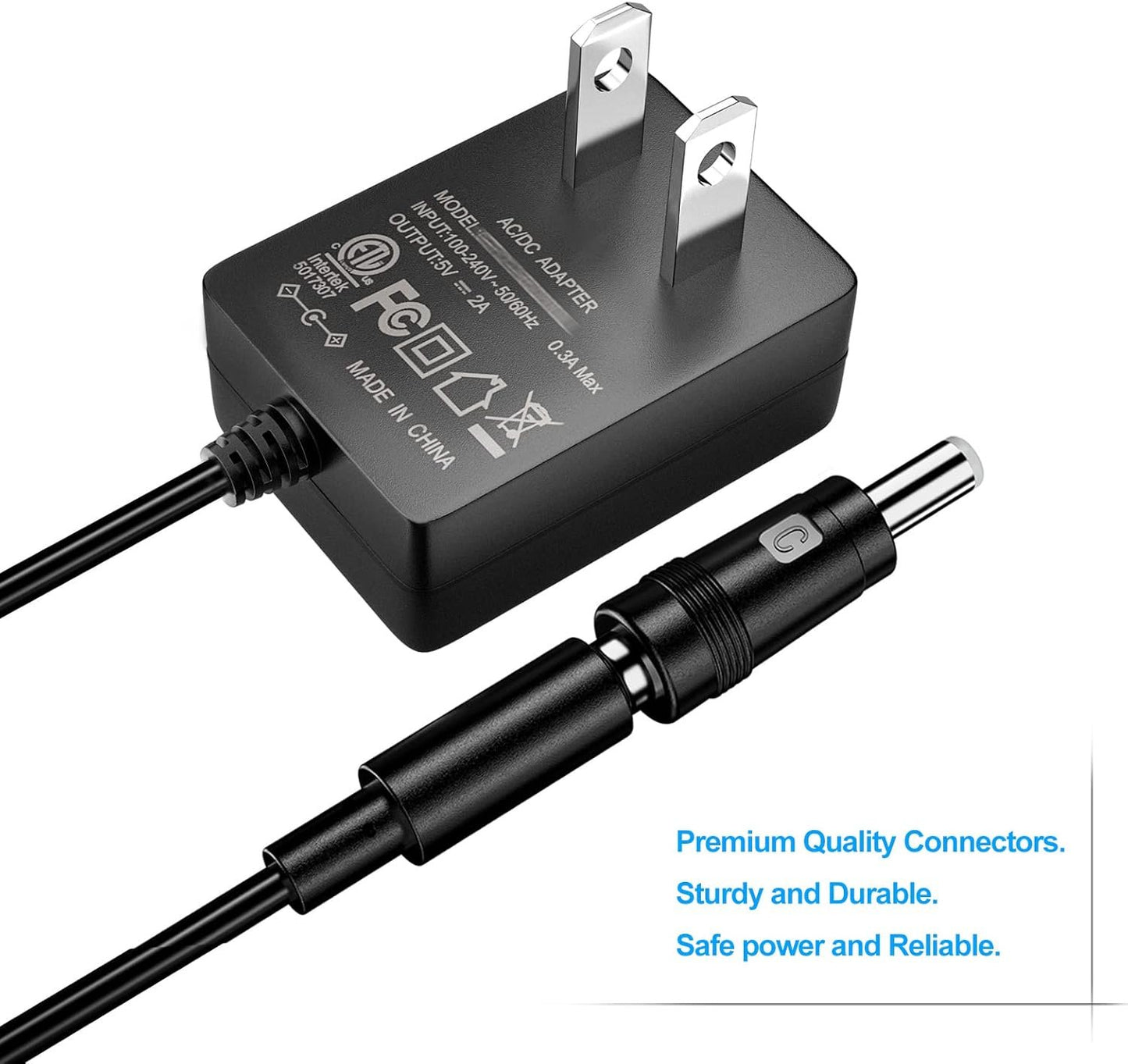 SoulBay 5V Power Supply AC100-240V to DC 5 Volt 2Amp Adapter Versatile Charger Cord 10W w/ 8 Tips, for USB Hub, TV Box, Tablet, Camera, BT Speaker, GPS, Webcam, Router and More 5V Electronics