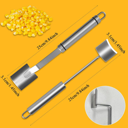 New Long Handle Stainless SteelCorn Cob Stripper Tool,Corn Cob Peeler Tool with Ergonomic Handle, Kitchen Gadget (A)