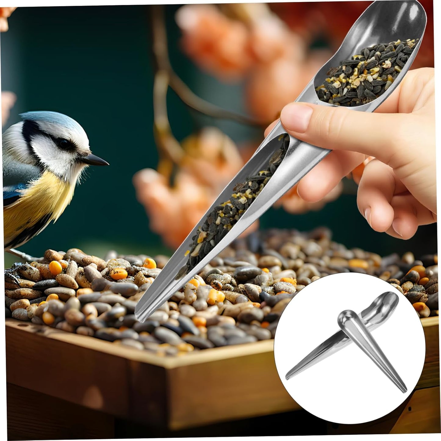 WOONEKY 2pcs Bird Food Spoon Food Shovel Bird Feeding Tools Pet Food Spoon Parrot Feeding Accessory Bird Feeding Watering Supplies Bird Food Scoops Bird Feeding and Watering Utensils