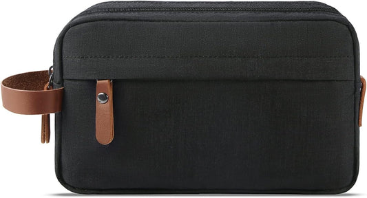 Toiletry Bag Oxford Cloth Toiletry Bag for Men and Women Portable Travel Shaving Dopp Kit Water-Resistant Cosmetic Bag Travel Organizer Storage for Accessories, Black