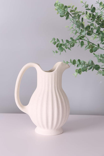 BRMM MIA Ceramic Vase, Nordic Modern Boho ins Style Decorative Ceramic Aesthetic Flower Vase for Home Decor (Cup Shape)