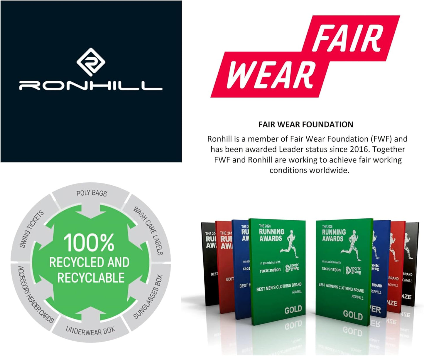 Ronhill Corsa, Wmn's Tech Crop Tight, Gocce di Pioggia di Marea, 10