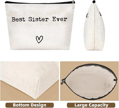 Toiletry Bag Travel Bag - Best Sister Ever Toiletry Organizer Sister - Portable Travel Toiletries Hygiene Bag, Funny Christmas Birthday Makeup Cosmetic Bag