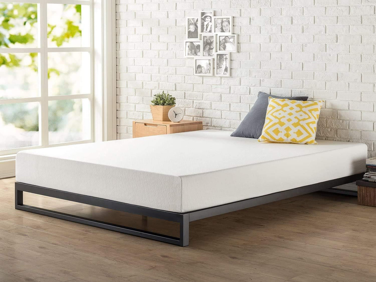 Zinus Trisha Queen Bed Frame Base 18cm Steel - Heavy Duty Metal Frame - Black