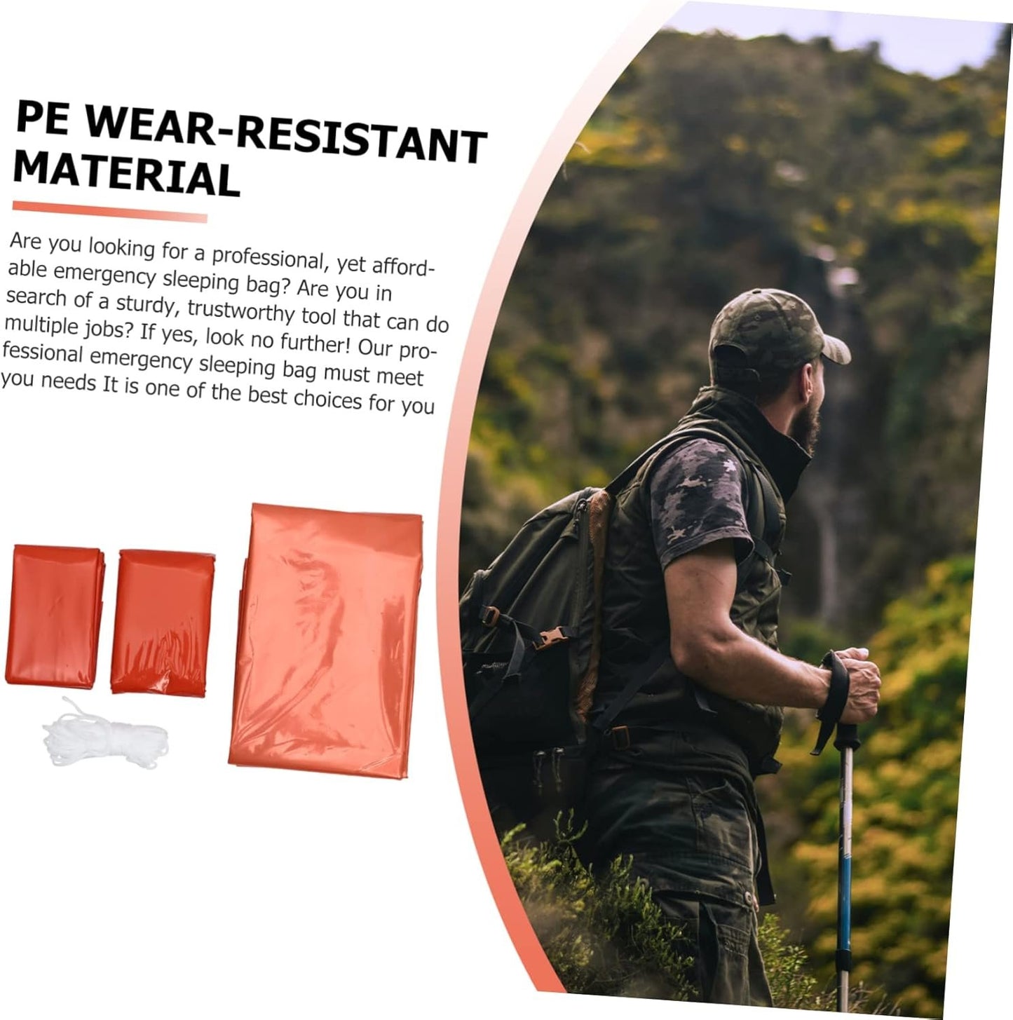 NOLITOY Emergency Sleeping Sack with Thermal Blanket Tent Windproof Survival for Camping Hiking Outdoor Activities Lightweight Portable Emergency Gear