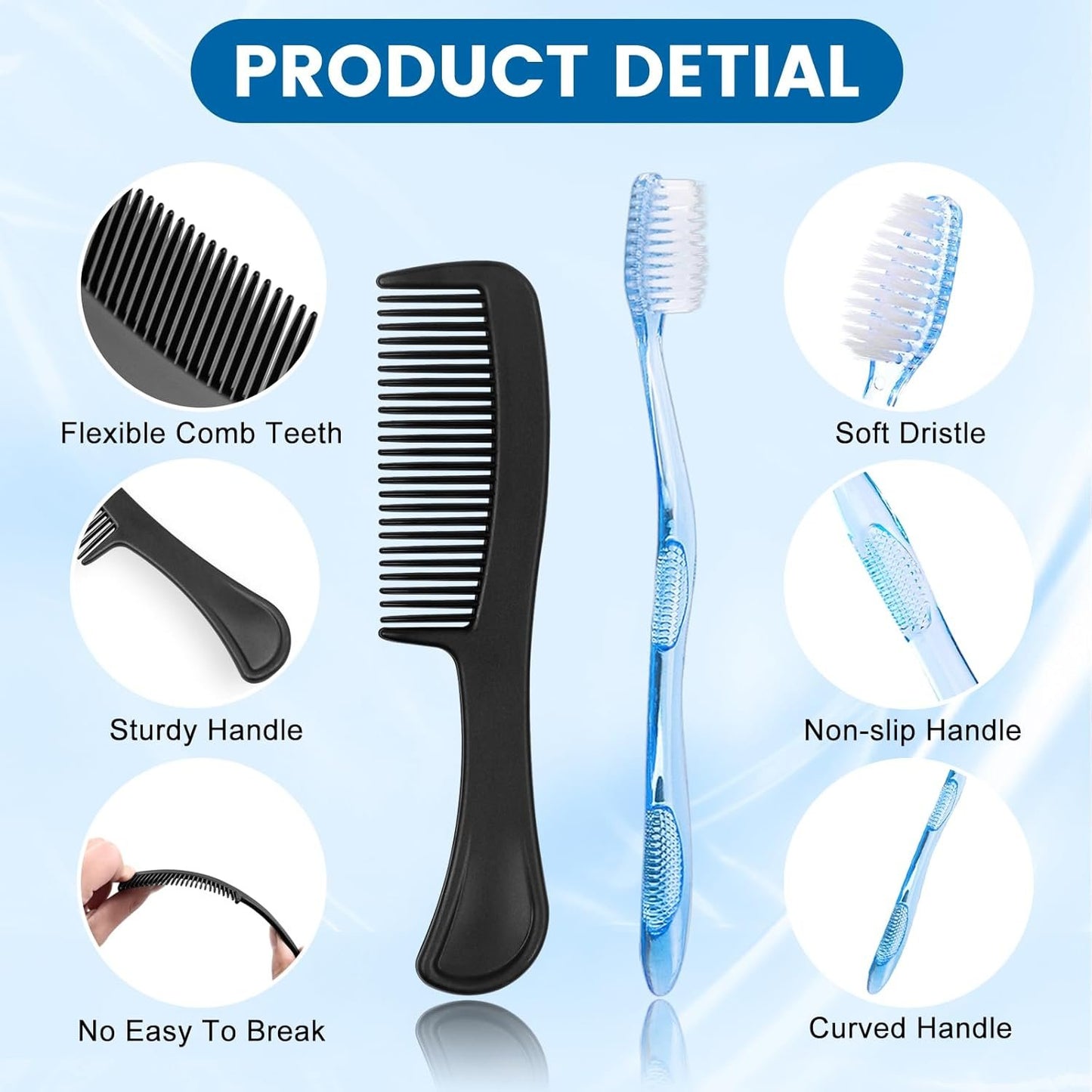 25 Sets Personal Hygiene Kit Bulk, Disposable Toothbrushes with Toothpaste Floss Comb Soap and Cover, Toiletry Kits Homeless Supplies Bulk for Women,Men,Travel,Homeless