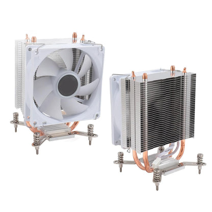SPYMINNPOO CPU Cooler, Single Fan 90mm 2 Heat Pipes 3 Wire Computer CPU Cooling Fans Hydraulic for 775 1150 1151