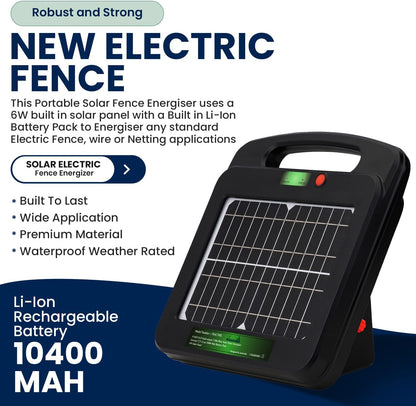 My Animal Command Solar Charger Portable Power Station Pet Fence 3 Mile 0.25 Joules Output (9-11KV) Electric Fence Energizer Containment & Protection of Livestock,Dog, Cats, Pets Easy Installation