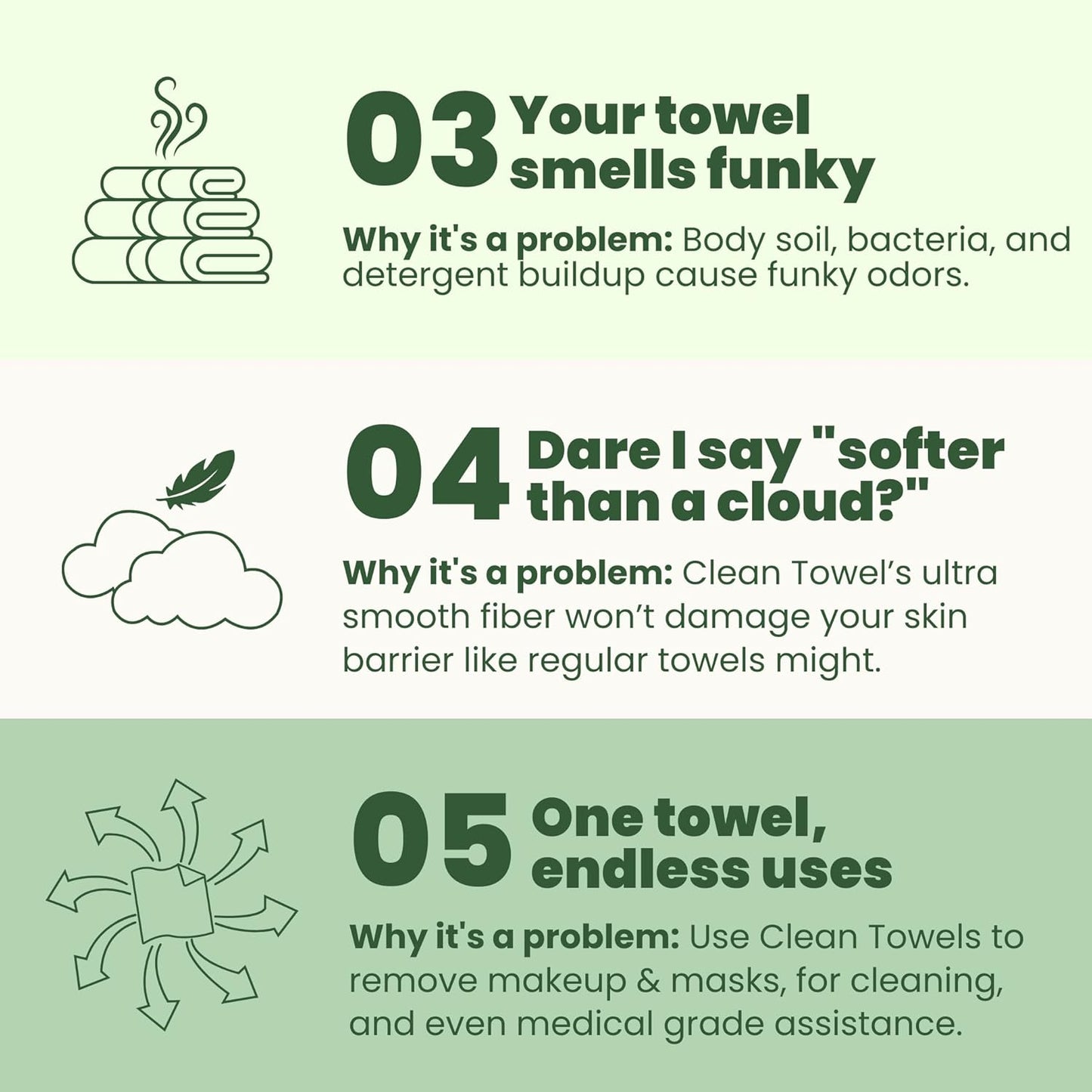 Clean Skin Club Bamboo Viscose Clean Towels XL™, 100% USDA Biobased Face Towel, Disposable Face Towelette, Makeup Remover Dry Wipes, Ultra Soft, 50 Ct, 1 Pack