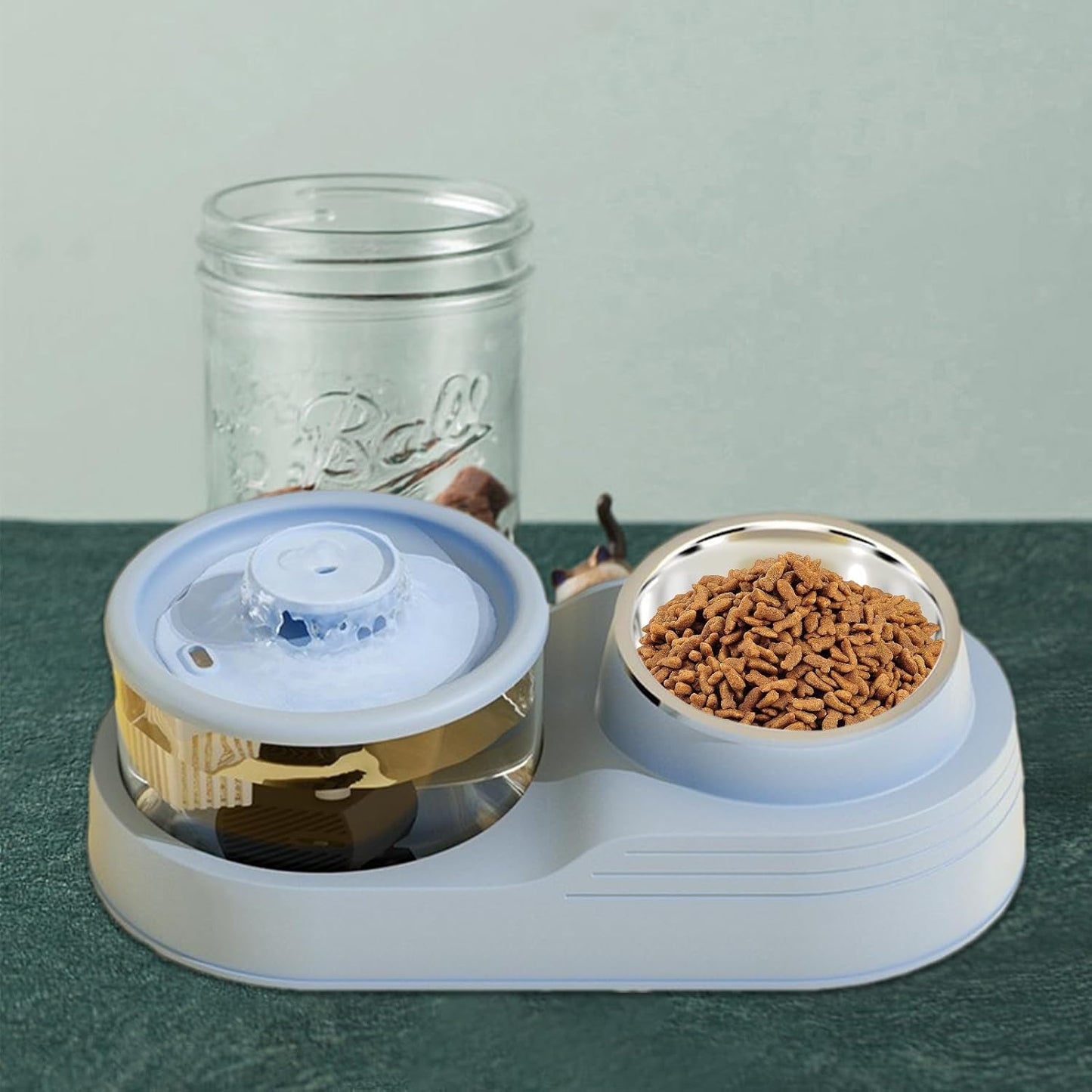 Automatic Cat Feeder,Cat Feeding Station | Anti Slip Base, Removable Pet Feeding and Watering Supplies for Cattery Management