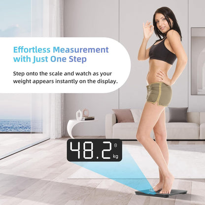 Healthkeep Personal Scales, Personal Scales with High Precision Sensors, Personal Digital Scale with Step-on Technology, Safety Glass Scale, Black 26cm*26cm