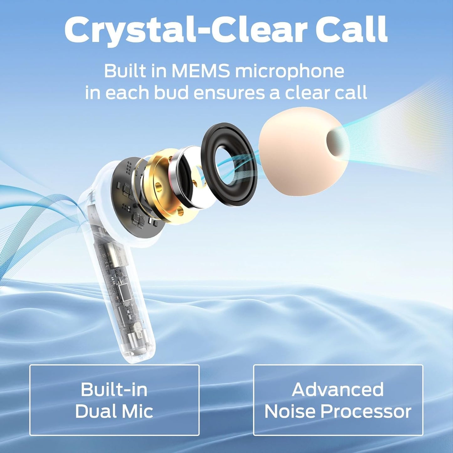 Monster N-Lite 203 AirLinks Wireless Earbuds, Bluetooth Headphones HiFi Stereo, 30H Playback, Crystal Clear Call, Type-C Charging, IPX6 Waterproof Wireless in-Ear Earbuds