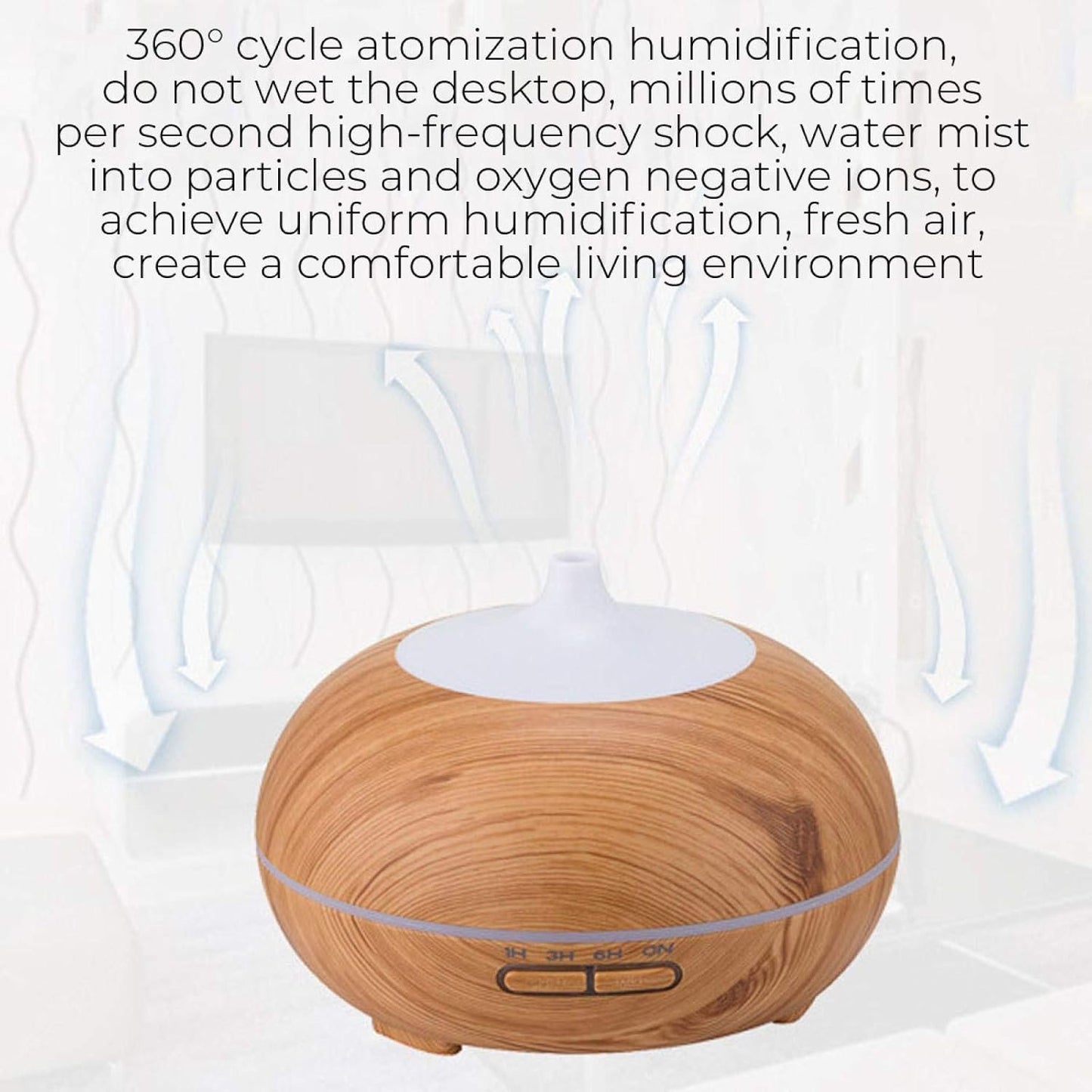 550Ml Aroma Diffuser Remote Control Air Humidifier Electric Ultrasonic 7 Colors Changing Air Purifier