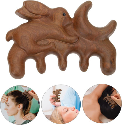 MERRYHAPY Multifunctional Scalp Care Comb Natural Wood Massage Tool for Hair and Acupoint Stimulating