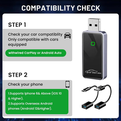 Wireless CarPlay Adapter for iPhone and Android, Stable Fast Mini Carplay Wireless Adapter, Plug and Play, Stable Car Control & No Delay,Mini Edition,Equipped with Bluetooth 5.3 and Dual-Band WiFi