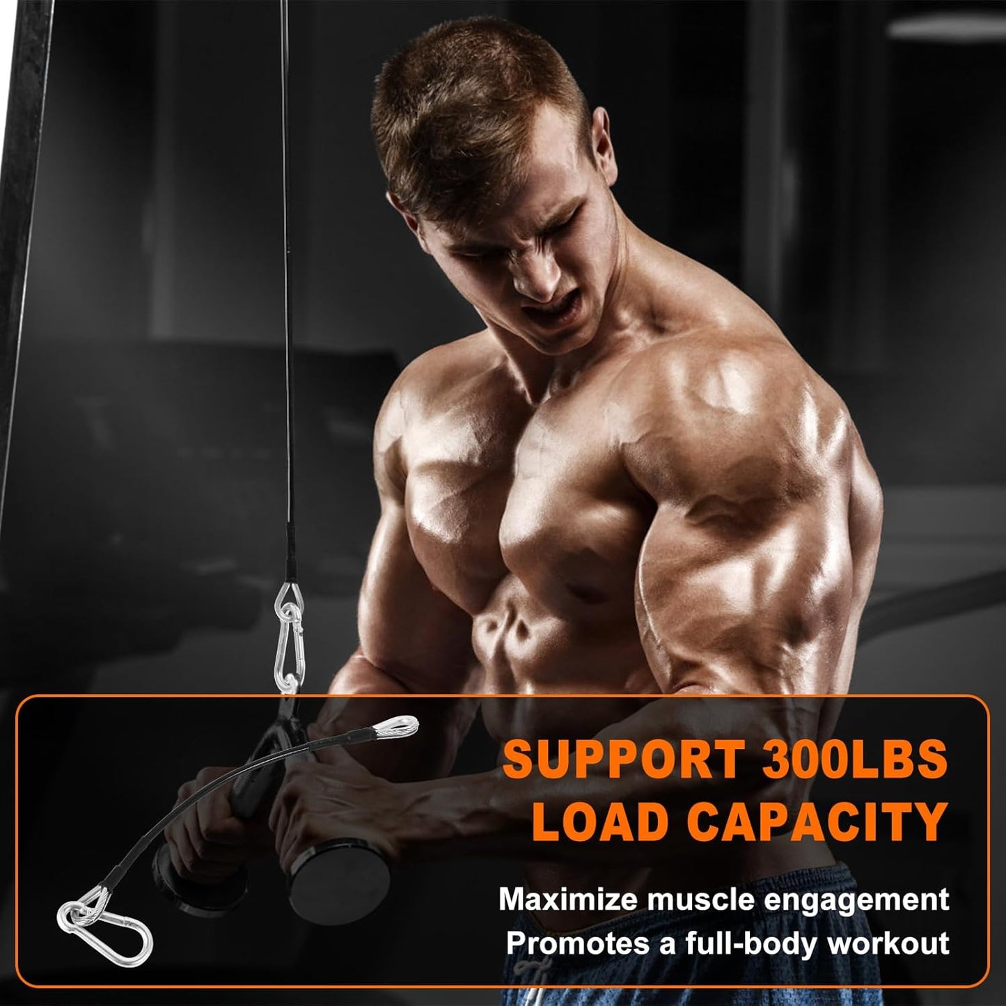 Aoheke Gym Extension Cables 10" Long - Compatible with Home Gym Machines - Accessories for Lat/Tricep Pull Down & Leg Extensions (1 Pair) - Extend Your Workout Angle