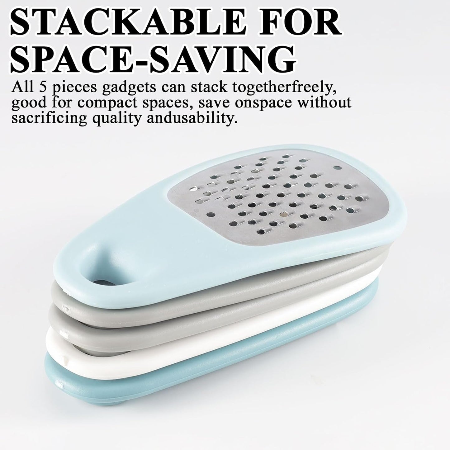 Kitchen Gadgets Set 5pack, Stackable Cooking Tools Space Saving for Small Kitchen, Accessories for Camper Inside Dishwasher Safe