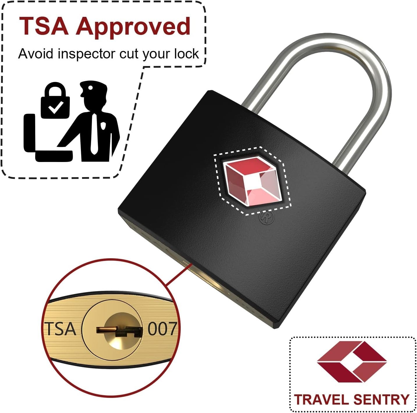 TSA Luggage Locks with Keys, [4 Packs] Diyife Key Travel Locks, Small Suitcase Padlock for Luggage, Keyed Luggage Locks Brass for Gym Lockers, Laptop Bags,Travel Suitcases [8 Keys]