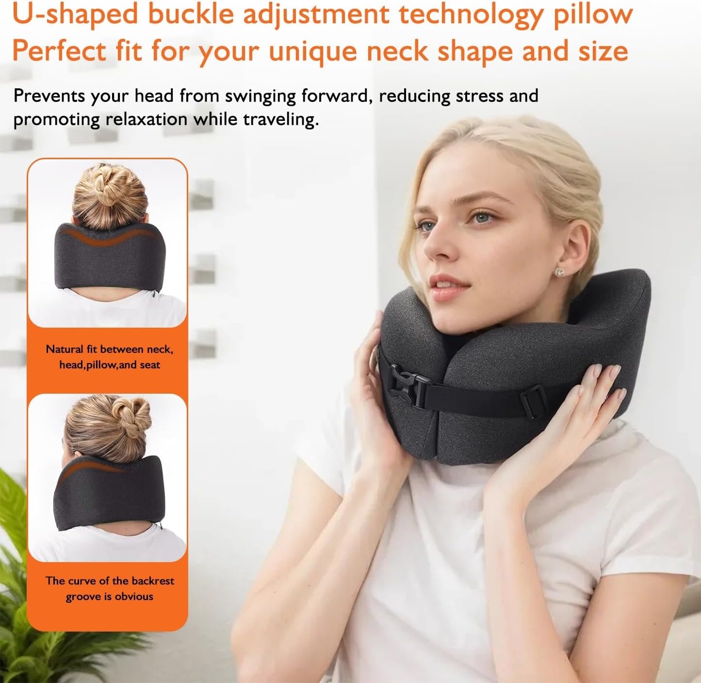 Travel Pillow,Compressed Memory FoamTravel Neck Pillow for Airplane,New Ergonomic Design Soft Neck Support,Travel Essentials Accessories Kit with Eye Masks, Earplugs, and Luxury Bag for Office,Flight