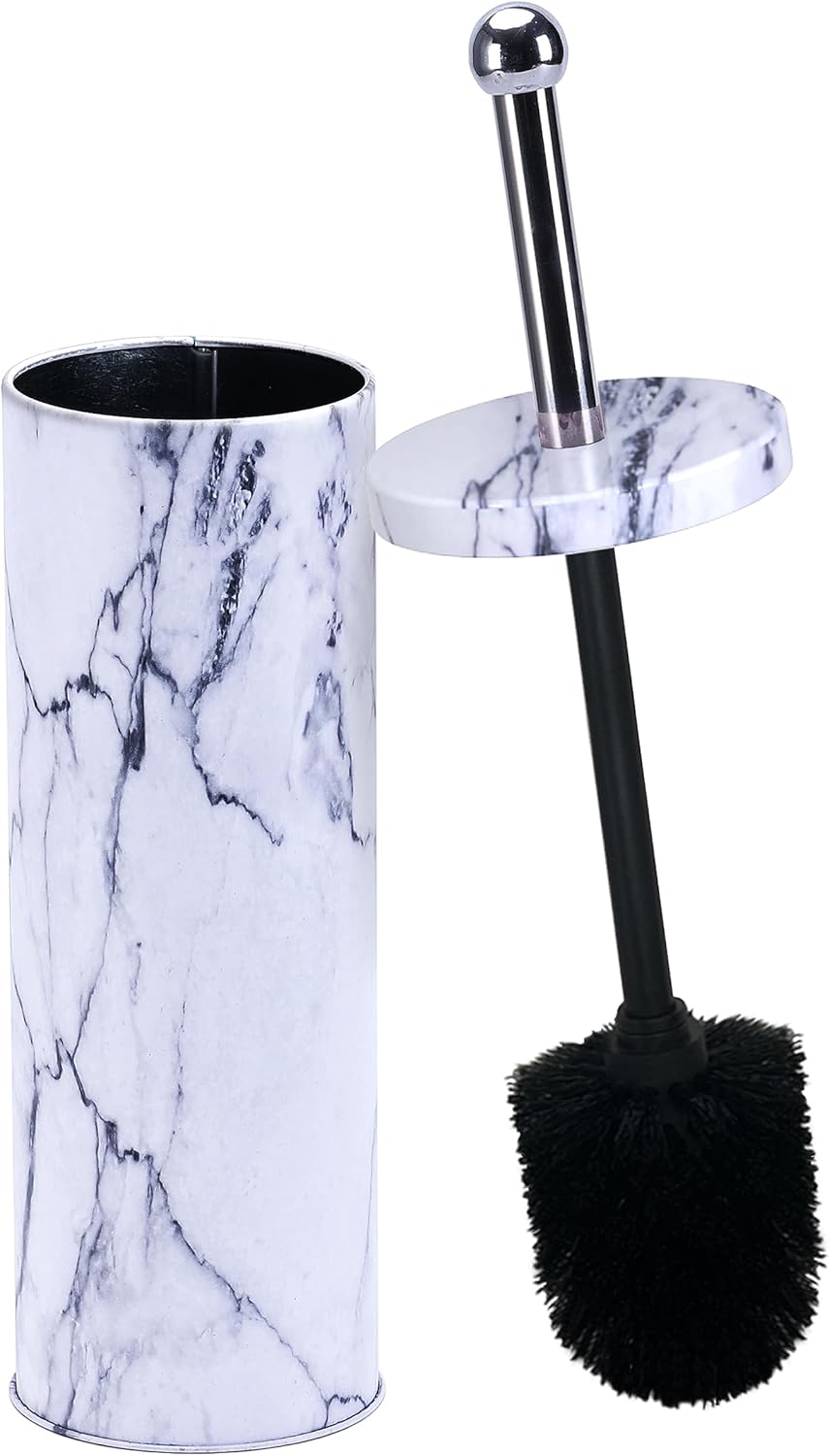 Deep & Sturdy Toilet Bowl Brush with Holder - Durable Scrubbing - Toilet Cleaners - Household Essentials - Silicone Brush - Bathroom Cleaner - Cleaning Supplies - Household Supplies, White