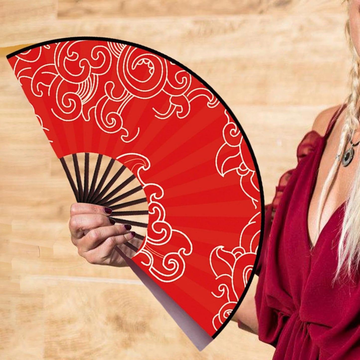 Setauoo Foldable Hand Fan | Cosplay Props Clack Fan - Carnival Cosplay Props Decoration for Dancing, Portable Hot Weather Cooling Tools