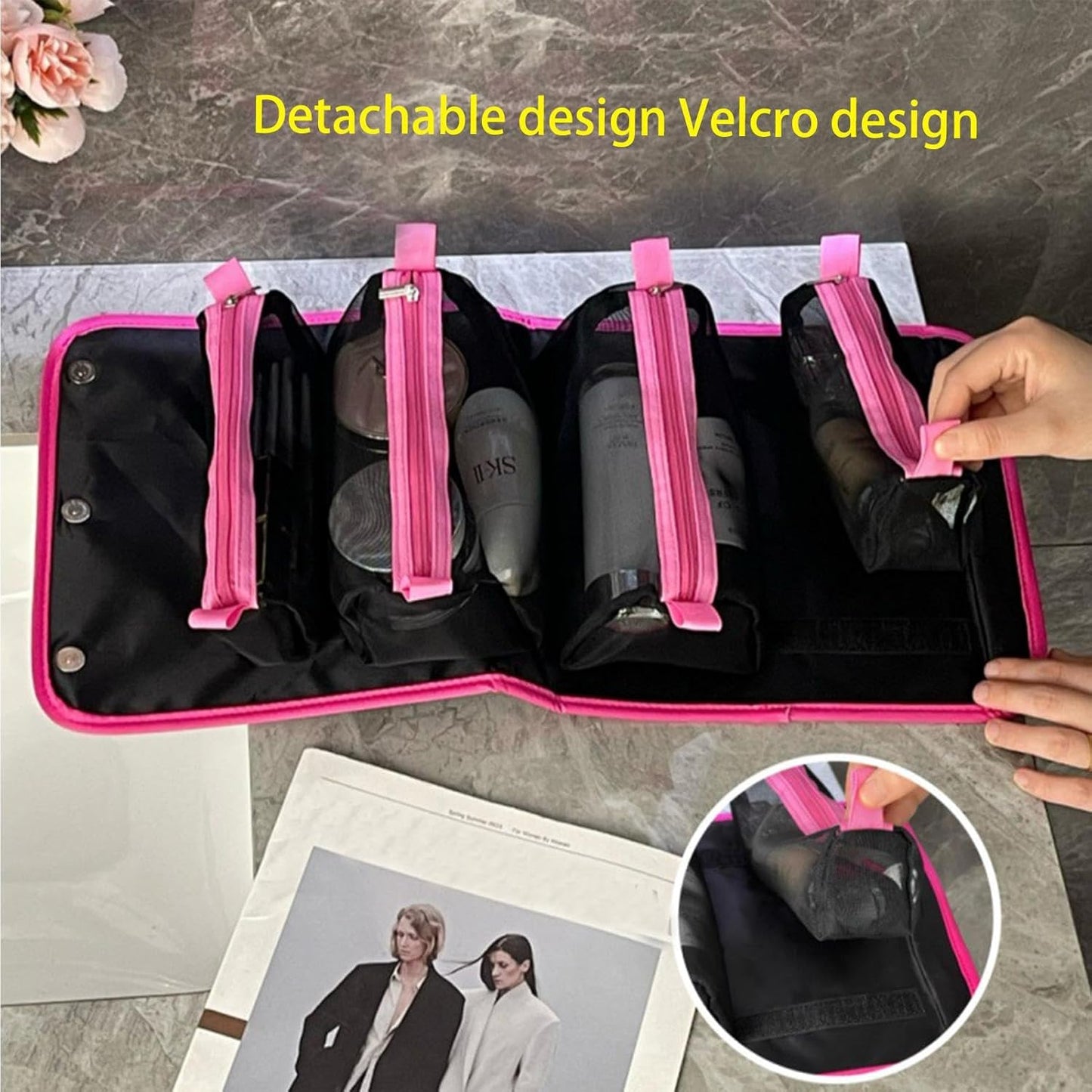 Cosmetic Pouch, Toiletry Bag, Cosmetic Organizer, Makeup Travel Bag, Portable Toiletry Organizer, Waterproof Travel Toiletry Bag, Makeup Travel Storage Solution, 4 in 1 Travel Accessories