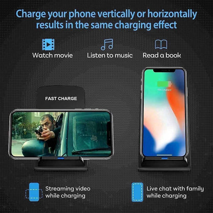 Wireless Charger 20W max Fast Wireless Charging Stand Compatible with iPhone 14 15 16 Pro Max/13 Pro/12/11/XS max/Xs/XR/8, Samsung Galaxy S24/S23/S22/S21/S20/Note 20 and More Phones (NO AC Adapter)