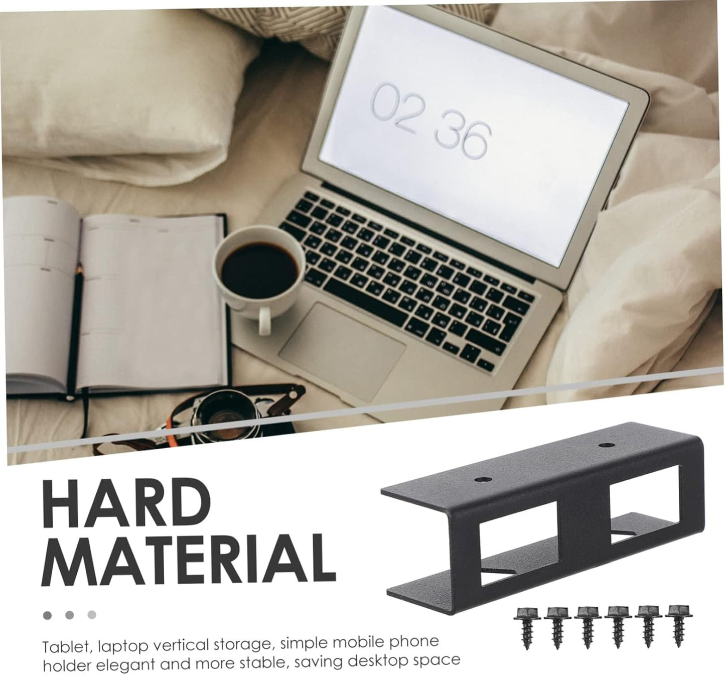 LALAFINA 1 Set Under Desk Laptop Storage Holder Compact Tablet Support for Study Supplies Sturdy Black Design for Efficient Workspace Organization