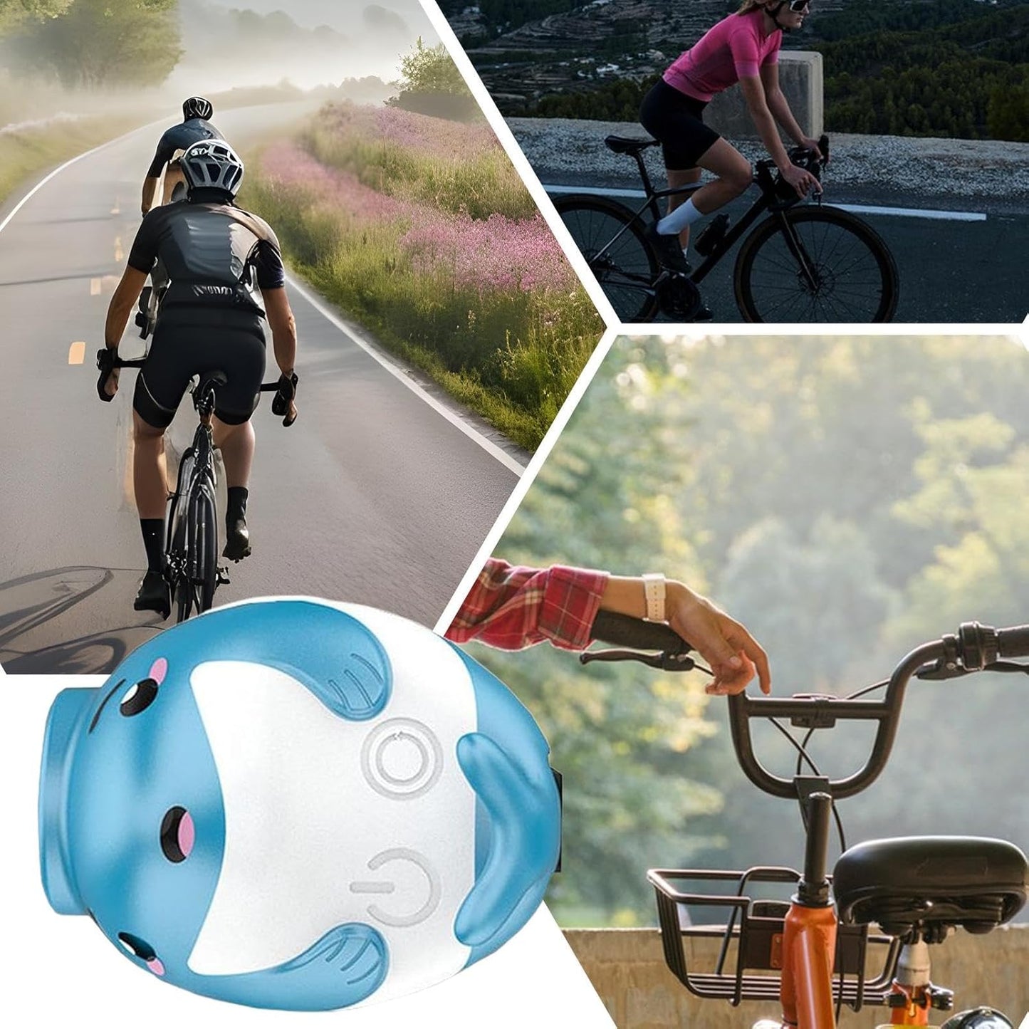 Cycling Lights with Horn, Cute Whale 110 Decibel Horn LED Bike Lamp, 2.63x2.28in High Brightness Flashlight, Night Riding Safety Tool, Cycling Accessories for Commuting