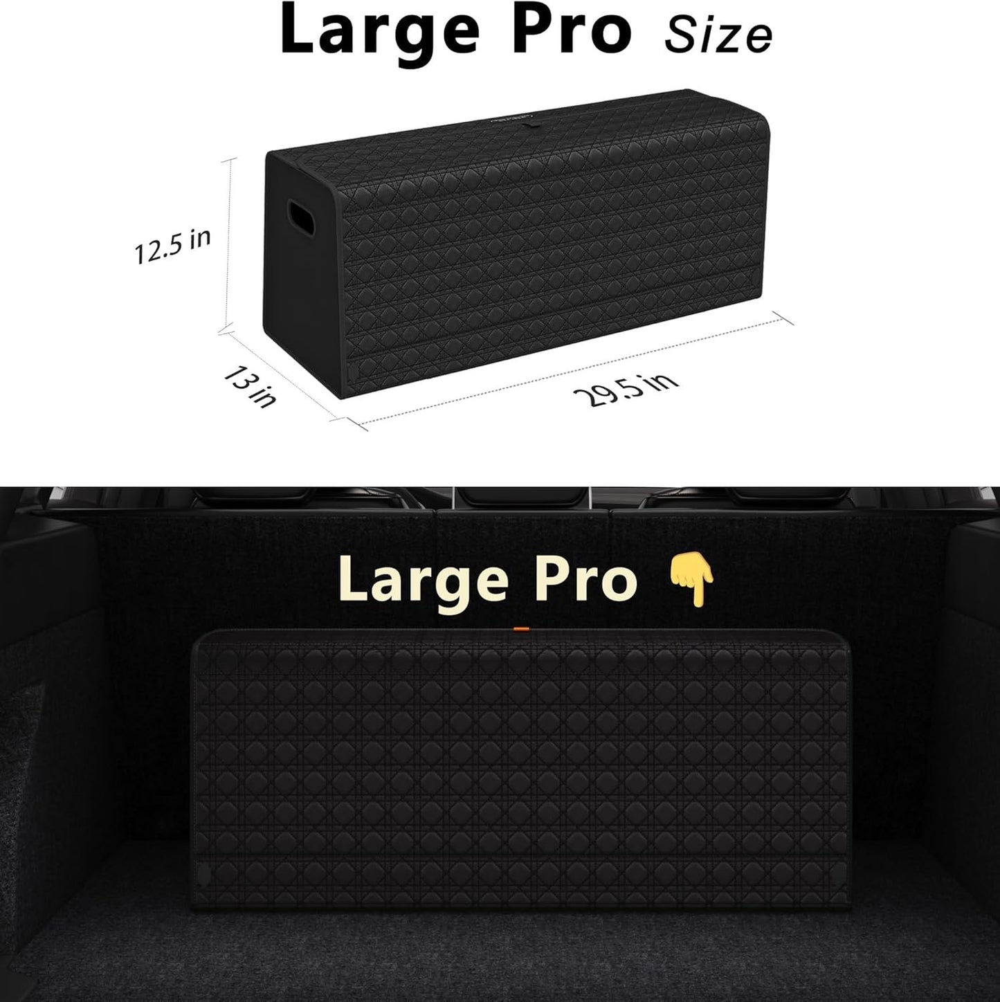 GMQ Car Trunk Organizer for SUV,Car Organizers and Storage with Collapsible Storage, Large Capacity for SUV, Truck, MPV (Black)